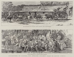 Cricketers in Clover, het Engelse cricketteam in Zuid-Afrika door Alfred Chantrey Corbould